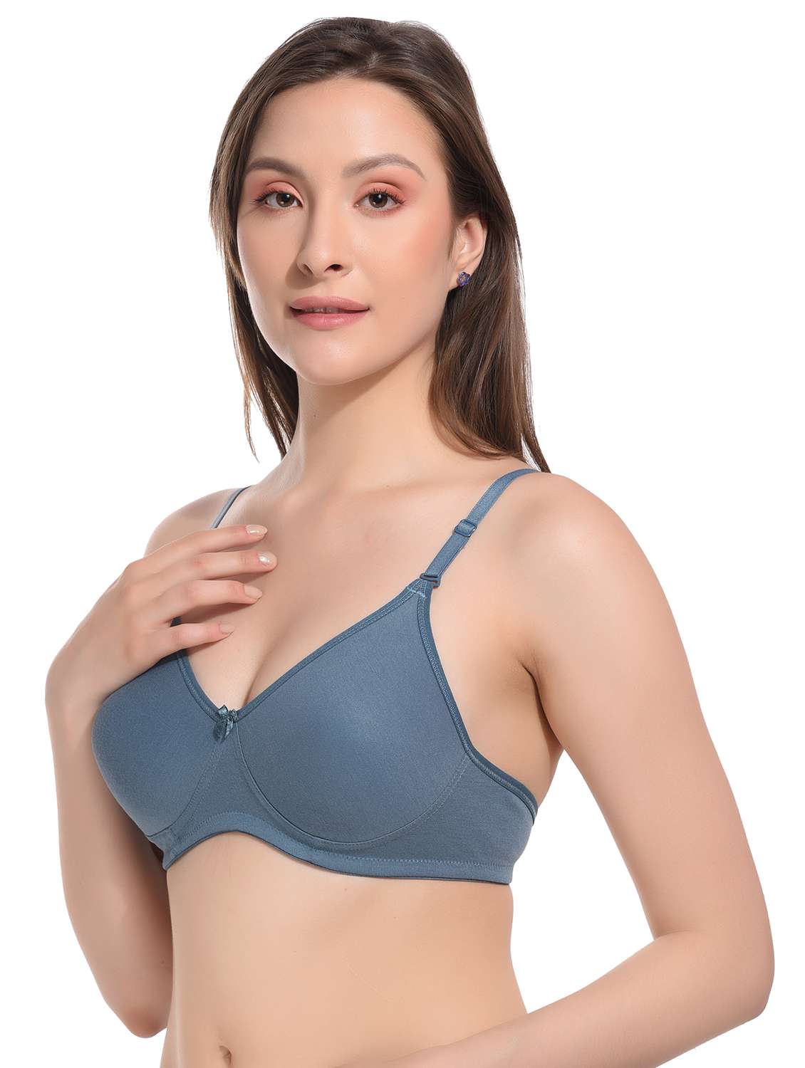 women solid lightly padded t-shirt bra - 21345579 -  Standard Image - 1