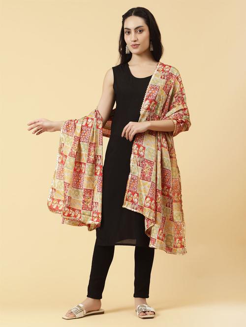 women multi color printed dupatta - 21345590 - Standard Image - 0