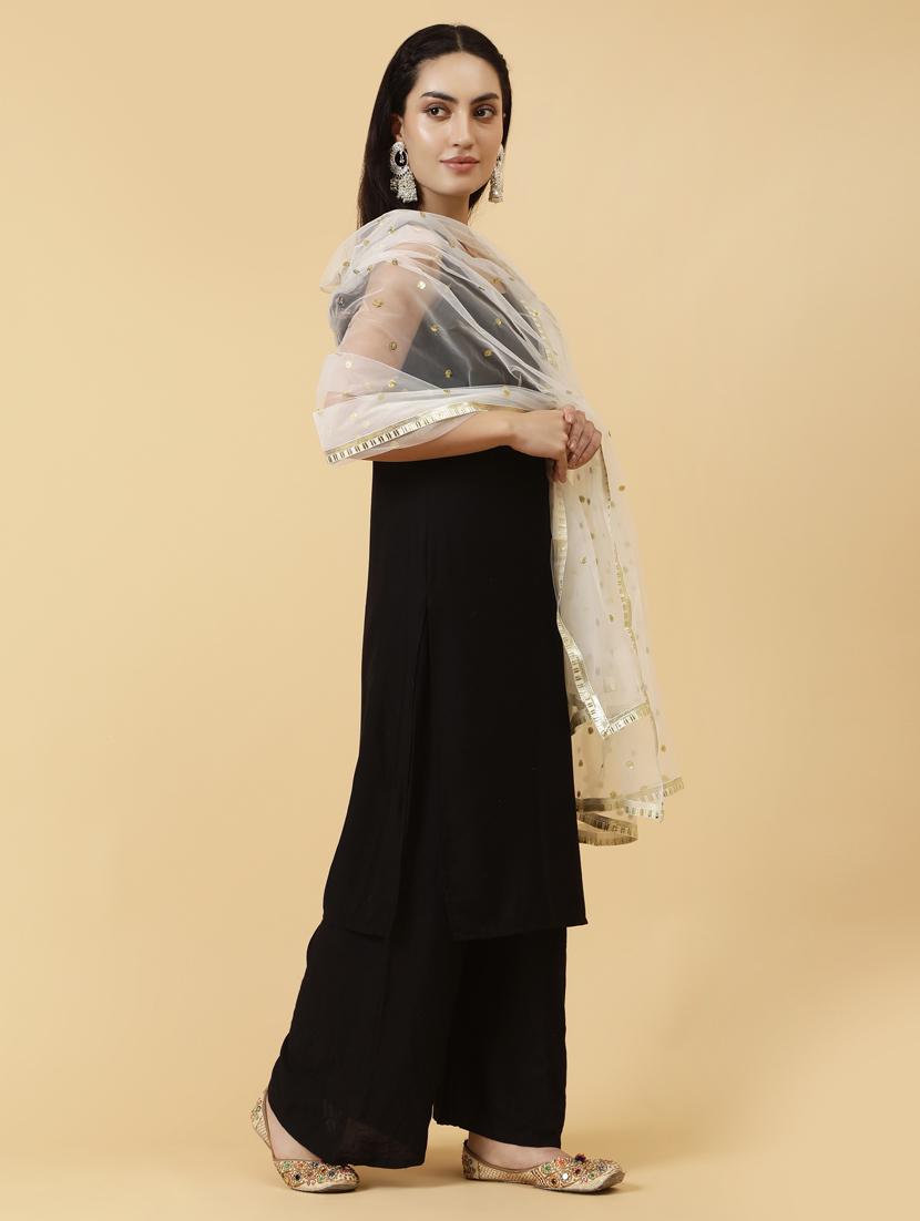women white sequine work dupatta - 21345606 - Standard Image - 1