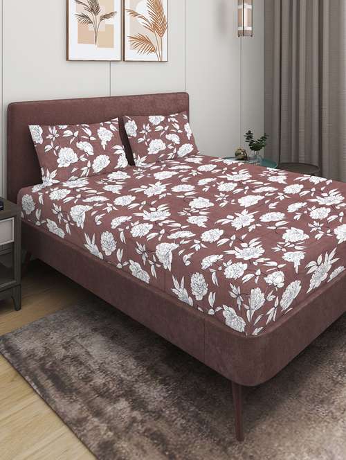 printed double bedsheet with pillow covers - 21345799 -  Standard Image - 0