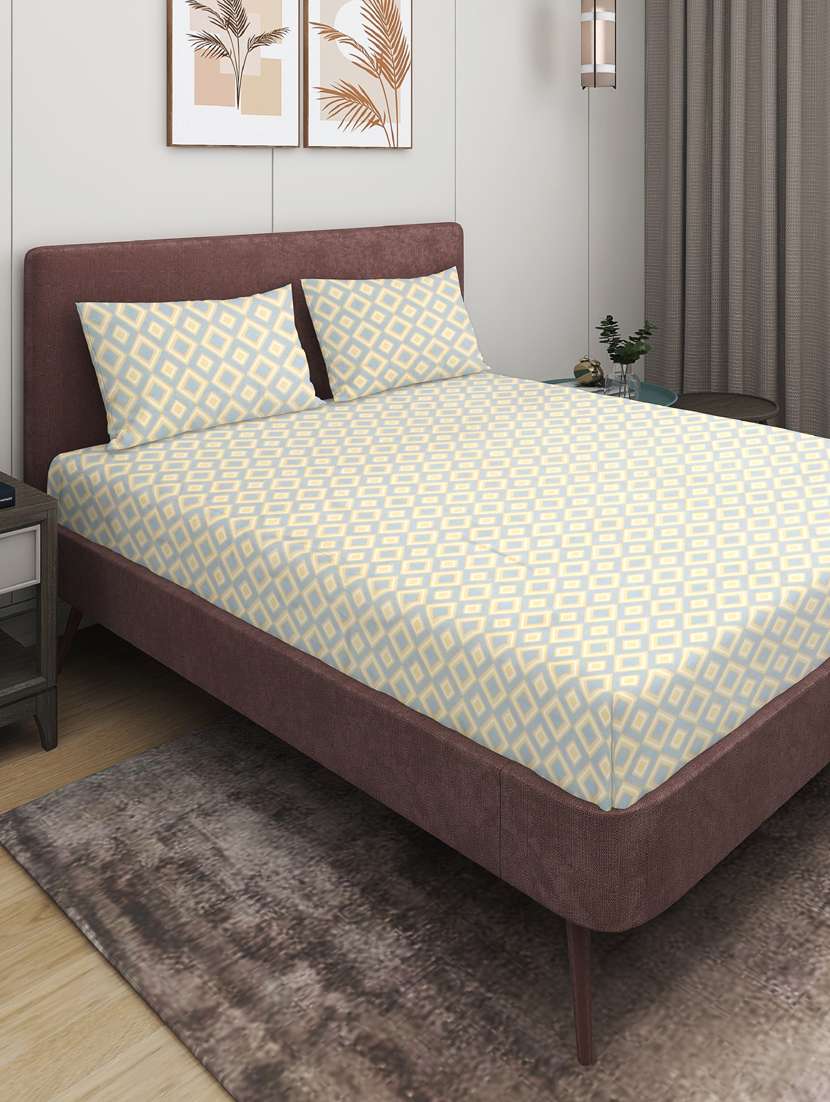 printed double bedsheet with pillow covers