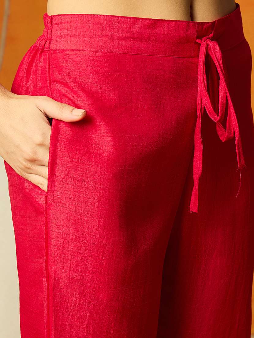 women red embroidered suit set - 21345839 - Standard Image - 4