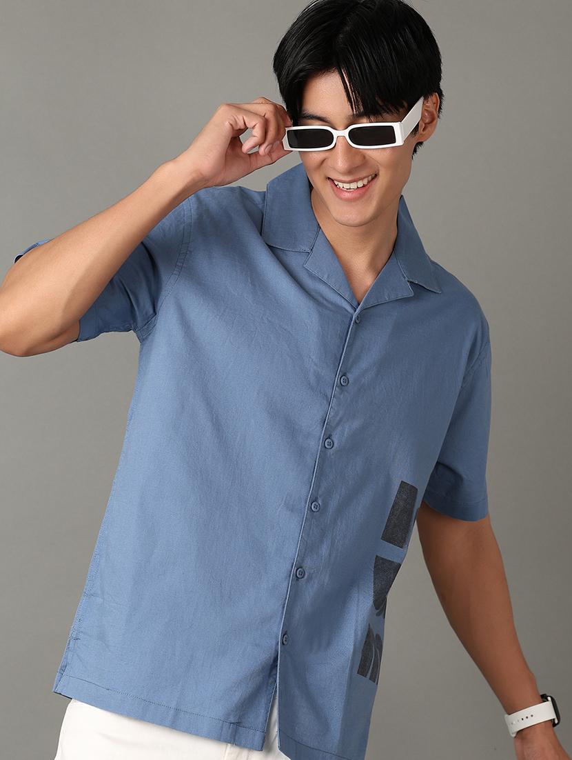 men printed collared short sleeves casual shirt - 21347261 -  Standard Image - 1