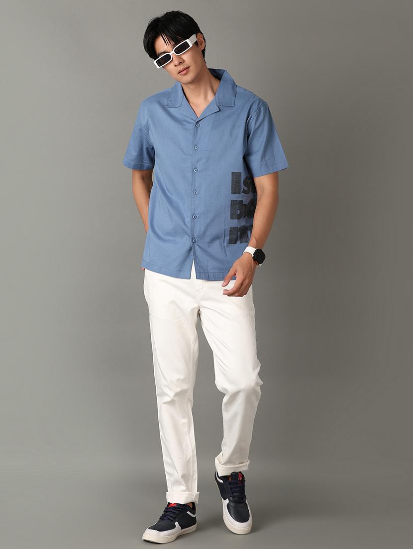 men printed collared short sleeves casual shirt - 21347261 - Standard Image - 4