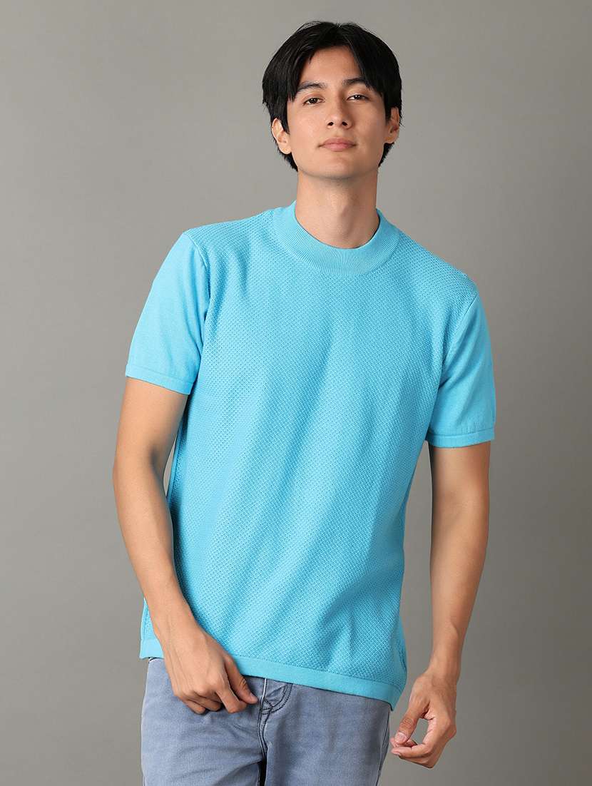 men solid short sleeves t-shirt