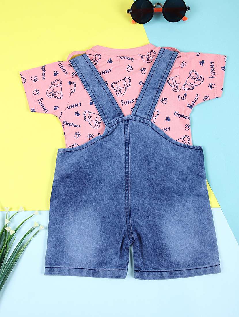boy printed cotton dungarees twin set - 21347272 -  Standard Image - 1
