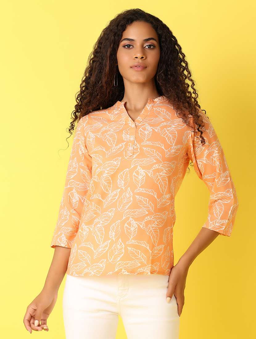 women printed three quarter sleeves regular top - 21347275 - Zoom Image - 0