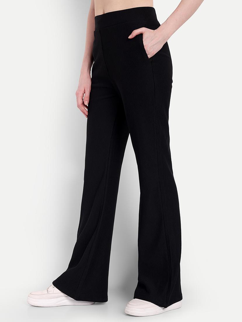 women black cotton blend bootcut trouser - 21347612 -  Standard Image - 1