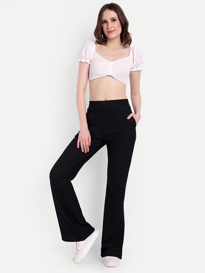 women black cotton blend bootcut trouser - 21347612 - Standard Image - 4