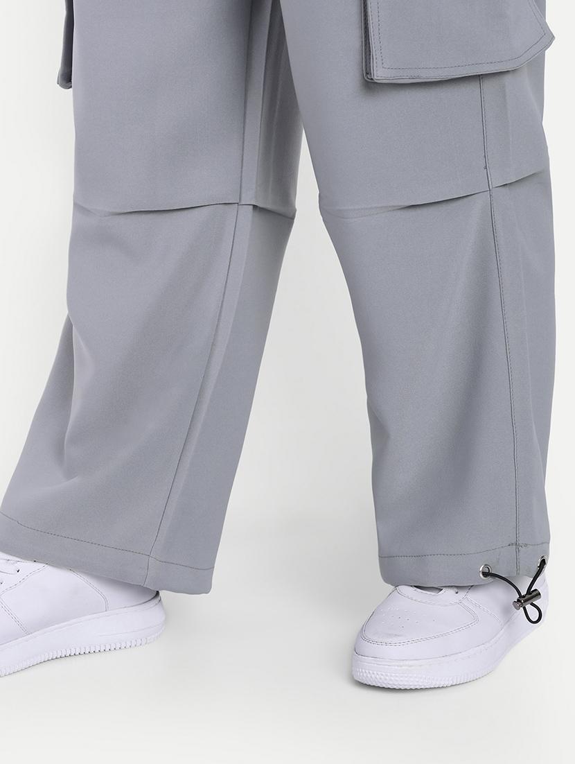 women grey cotton blend parachute pant - 21347638 - Standard Image - 6
