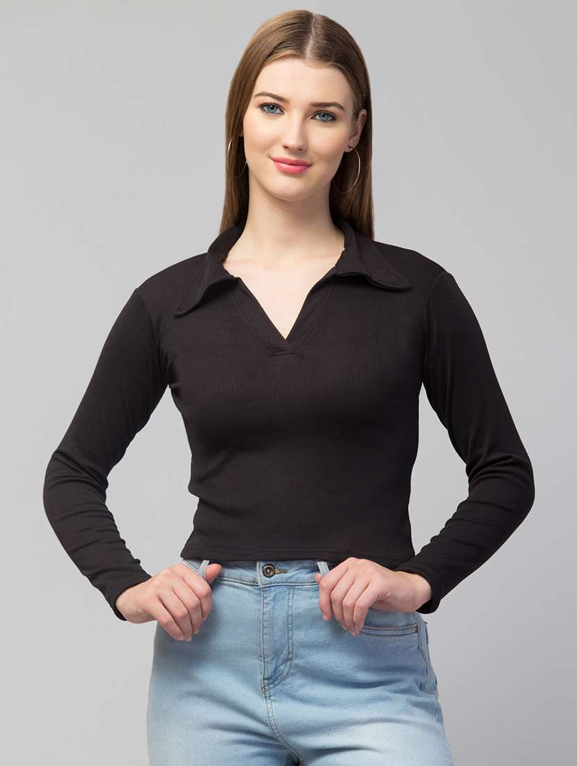 women pack of 2 solid crop tops - 21347751 -  Standard Image - 1