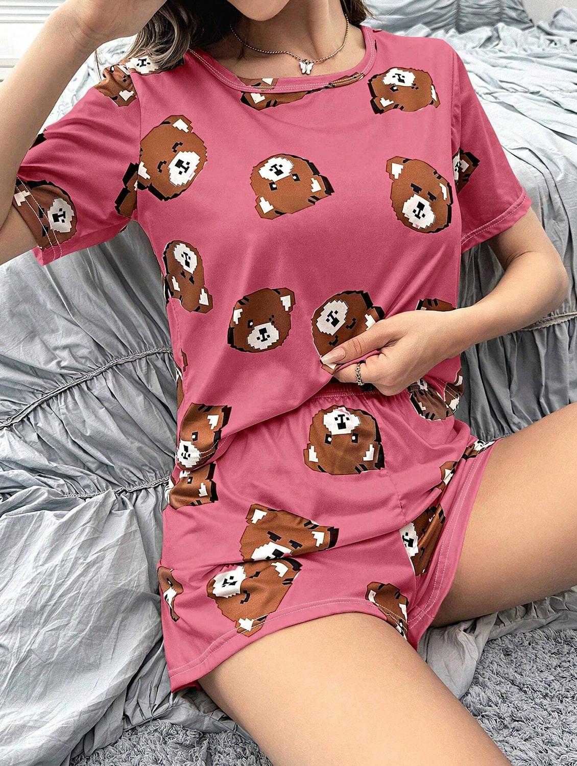 women printed shorts nightwear set - 21347757 - Standard Image - 4