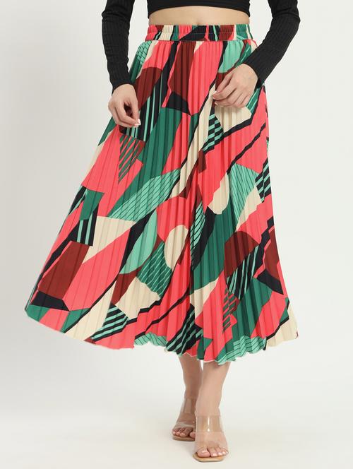 women prinyted high rise a-line skirt - 21347778 -  Standard Image - 0
