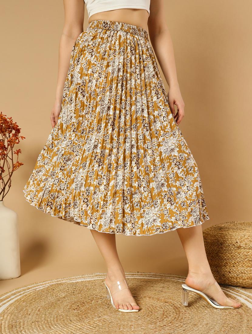 women printed high rise a-line skirt - 21347781 - Standard Image - 1