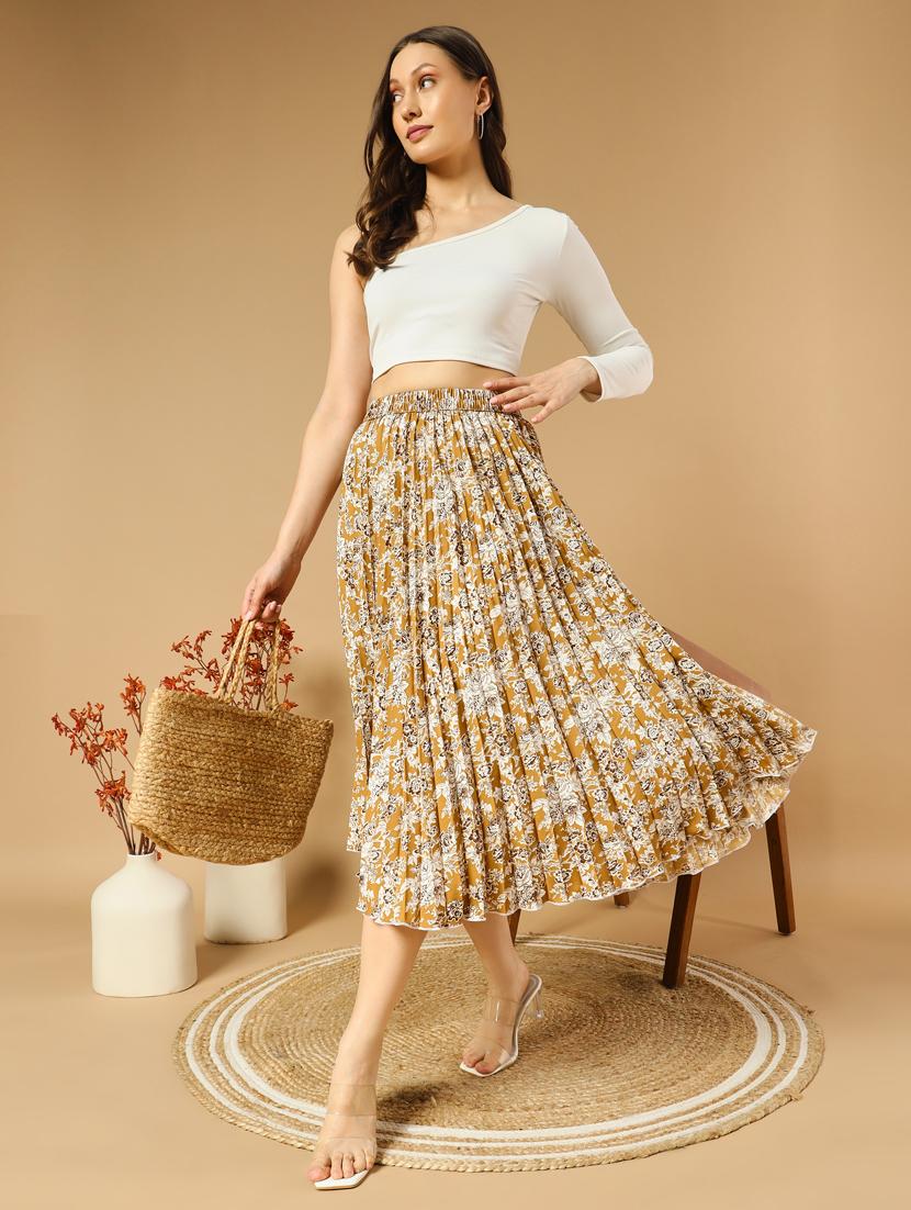 women printed high rise a-line skirt - 21347781 - Standard Image - 4