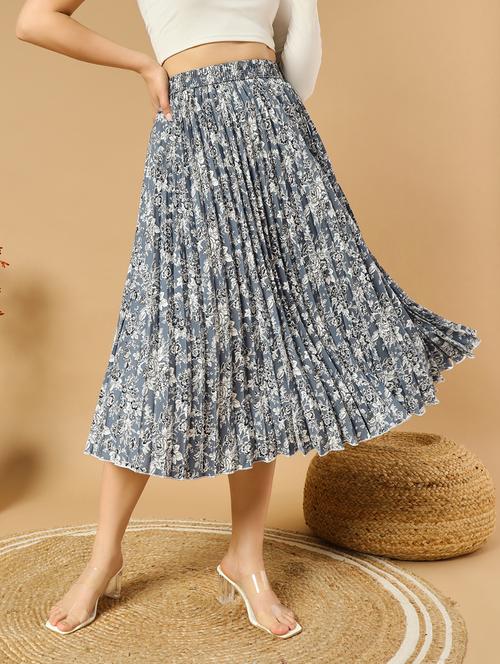 women printed high rise a-line skirt - 21347782 -  Standard Image - 0