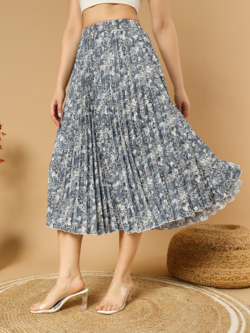 women printed high rise a-line skirt - 21347782 - Standard Image - 1