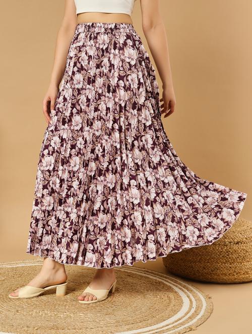 women printed high rise a-line skirt - 21347785 - Standard Image - 0