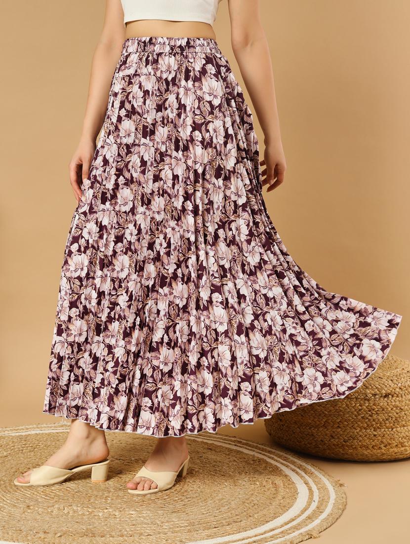women printed high rise a-line skirt - 21347785 - Zoom Image - 0