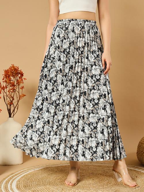 women printed high rise a-line skirt - 21347788 - Standard Image - 0
