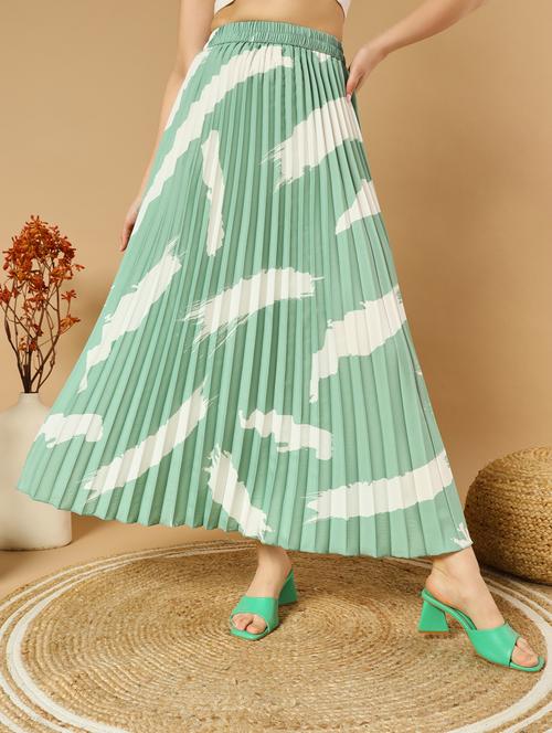 women printed high rise a-line skirt - 21347795 -  Standard Image - 0