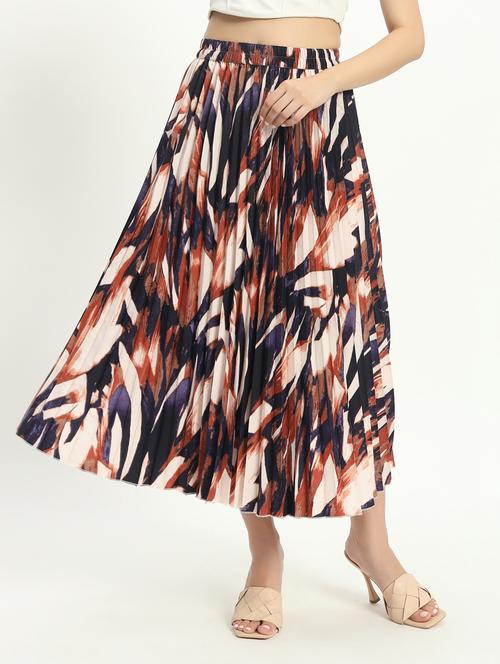 women printed high rise a-line skirt - 21347804 -  Standard Image - 0