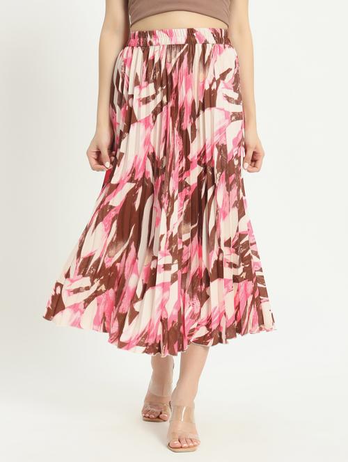women printed high rise a-line skirt - 21347805 -  Standard Image - 0