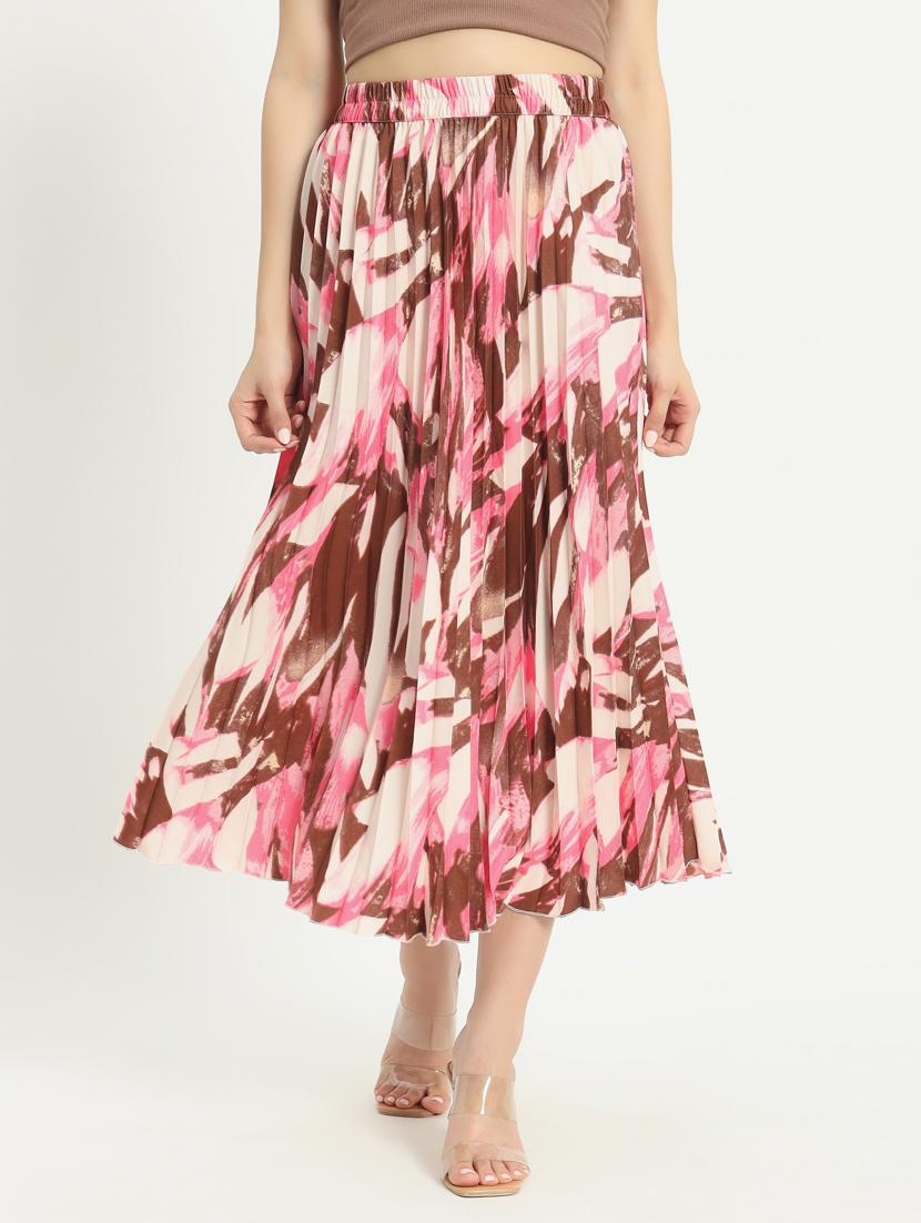 women printed high rise a-line skirt - 21347805 -  Zoom Image - 0