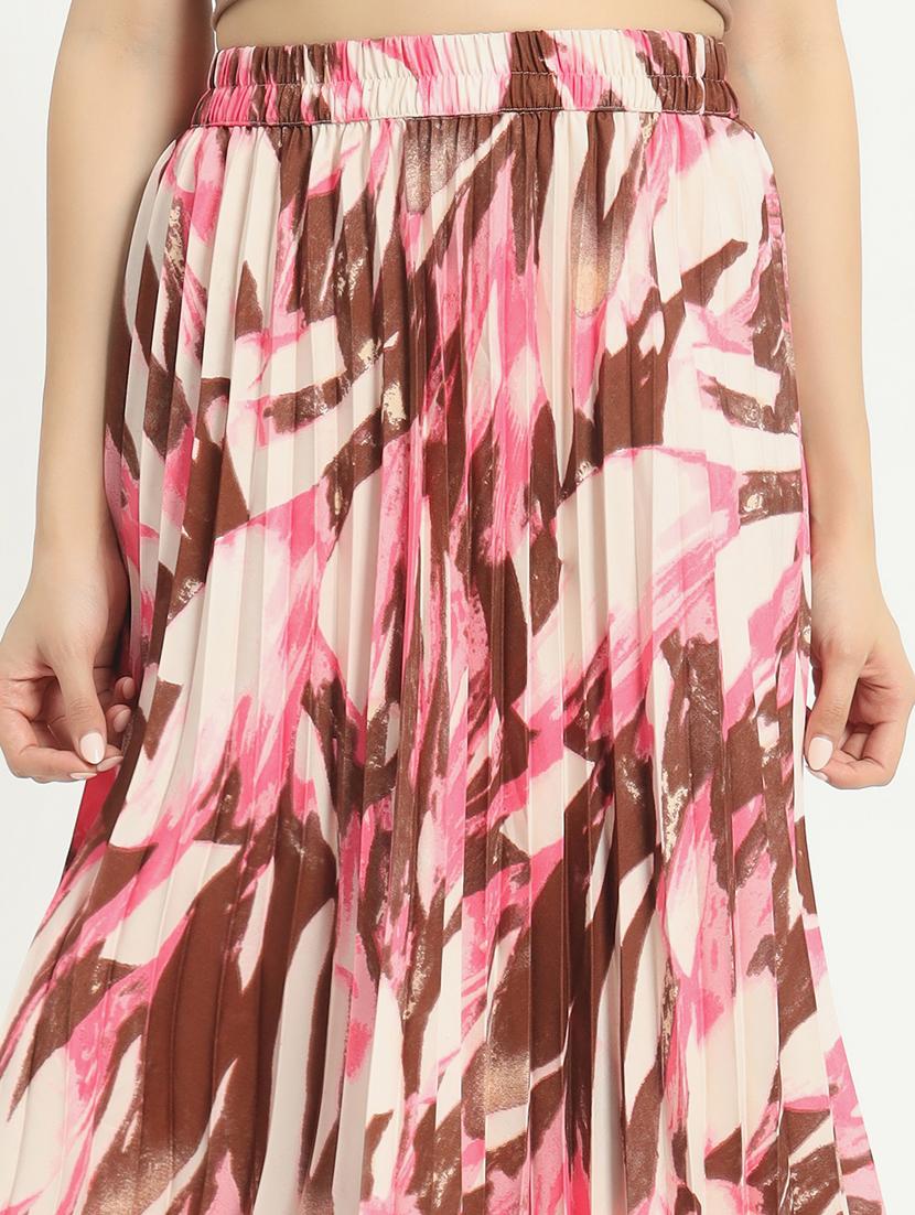 women printed high rise a-line skirt - 21347805 - Standard Image - 4