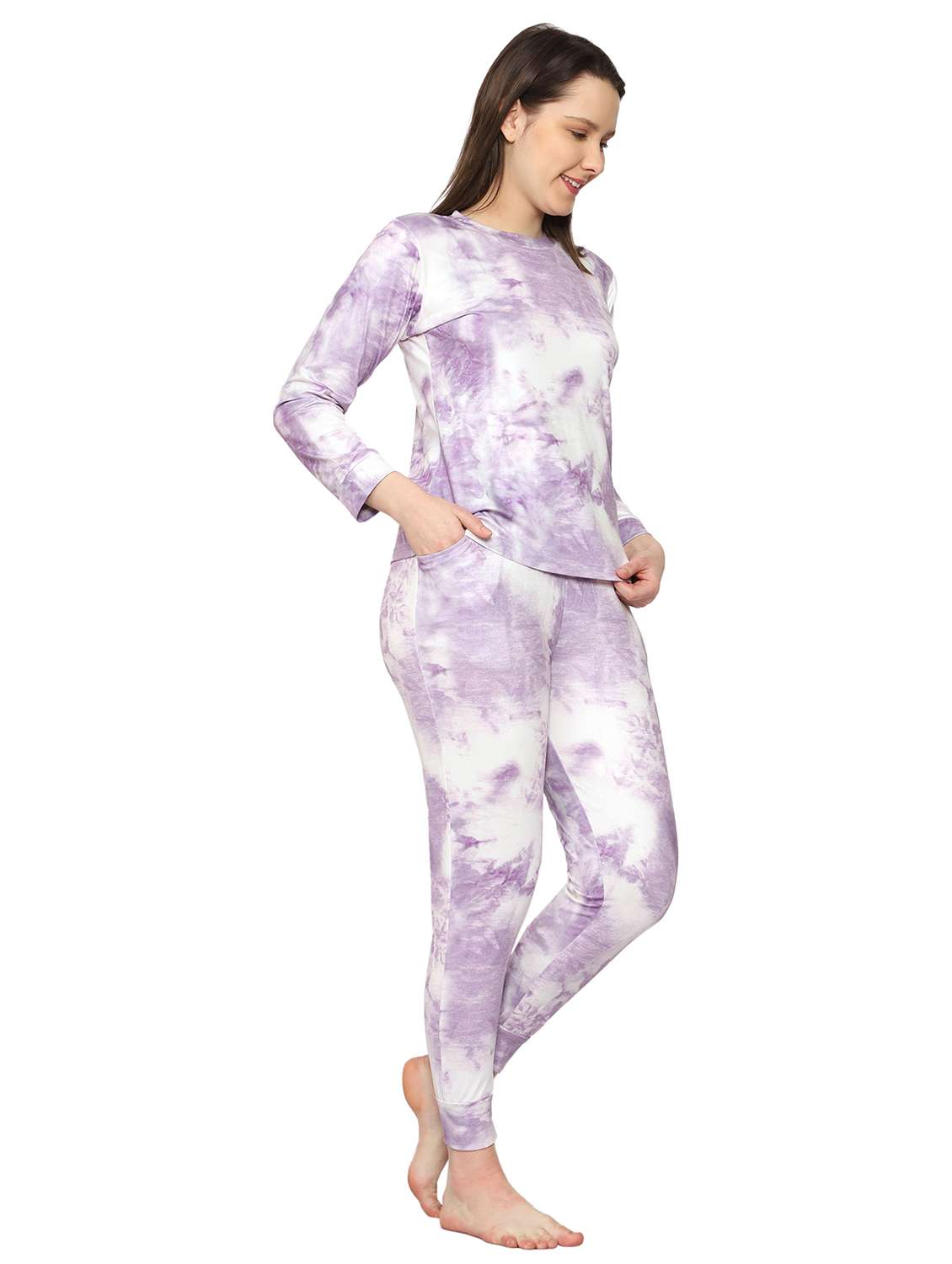 women printed pyjama nightwear set - 21348653 -  Standard Image - 1