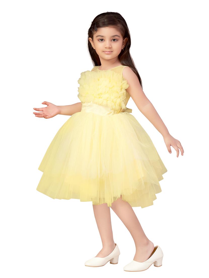 girls net fit and flare frock - 21348794 - Standard Image - 1