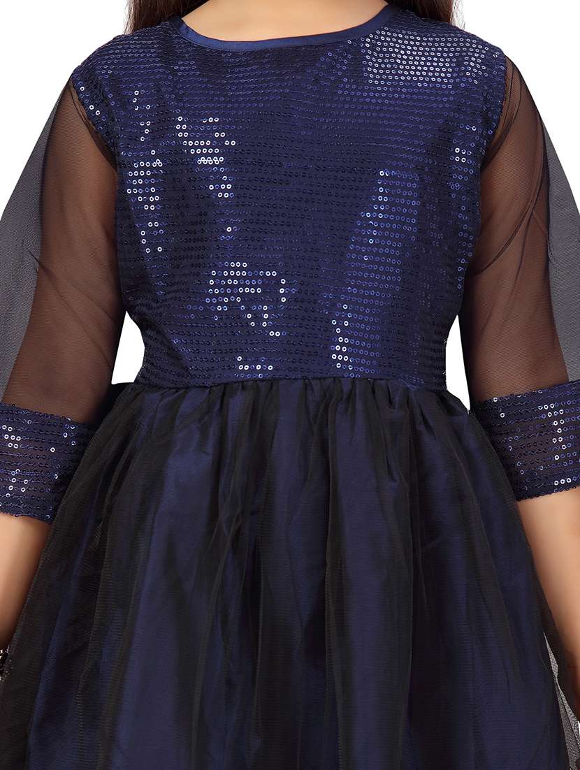 girls sequined fit and flare frock - 21348795 -  Standard Image - 4
