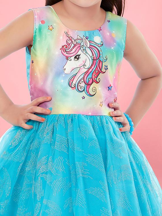 girls printed high low frock - 21348811 - Standard Image - 4