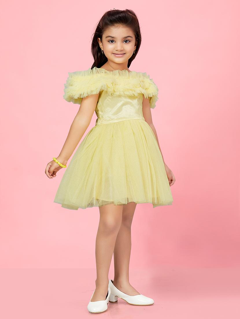 girls net fit and flare frock - 21348815 -  Standard Image - 1