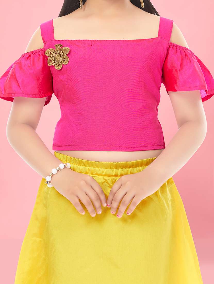 girls pink silk lehenga choli - 21348846 -  Standard Image - 4