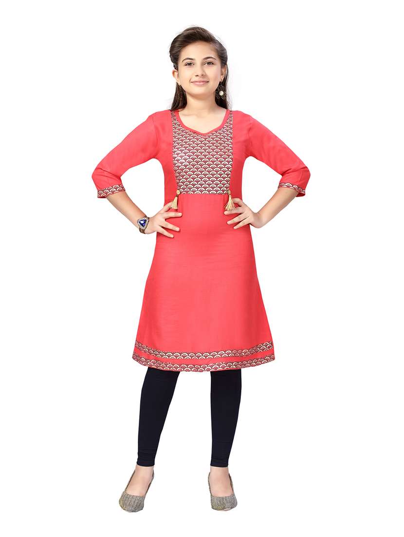 pink cotton kurta legging suit set