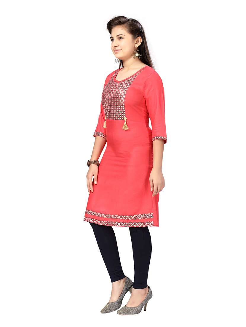 pink cotton kurta legging suit set - 21348914 - Standard Image - 1