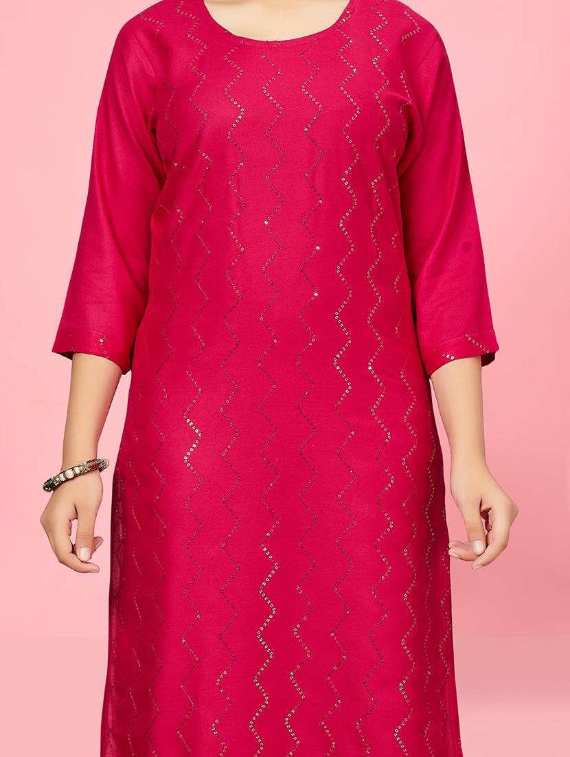 girls pink cotton kurta palazzo set - 21349048 - Standard Image - 4