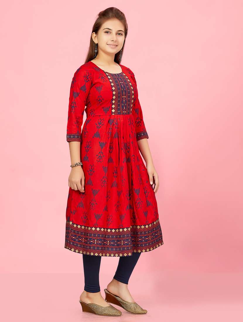 girls printed kurta legging set - 21349069 - Standard Image - 1