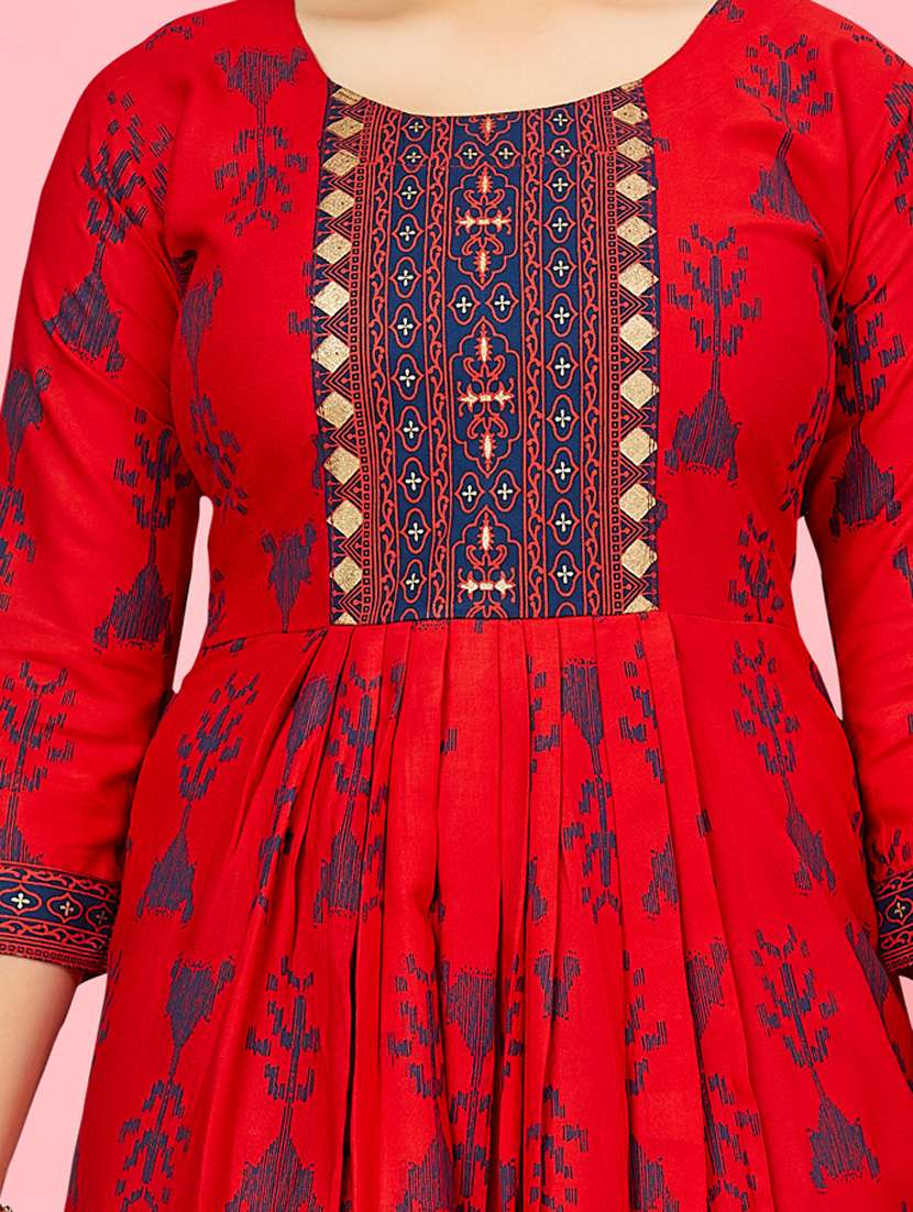 girls printed kurta legging set - 21349069 - Standard Image - 4