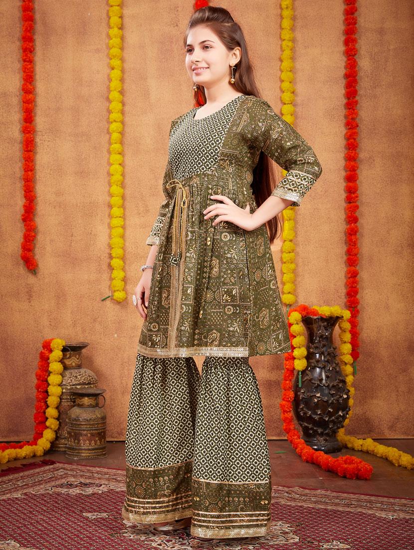girls top and bottom ethnic wear sets - 21349153 - Standard Image - 1