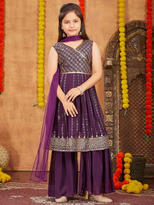 Girls Top And Bottom Ethnic Wear Sets