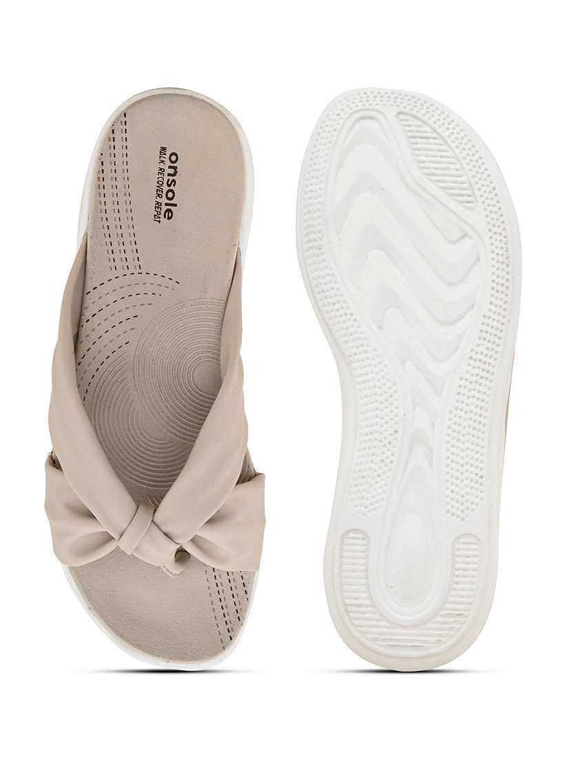 women beige slip on sandal - 21349426 -  Standard Image - 6