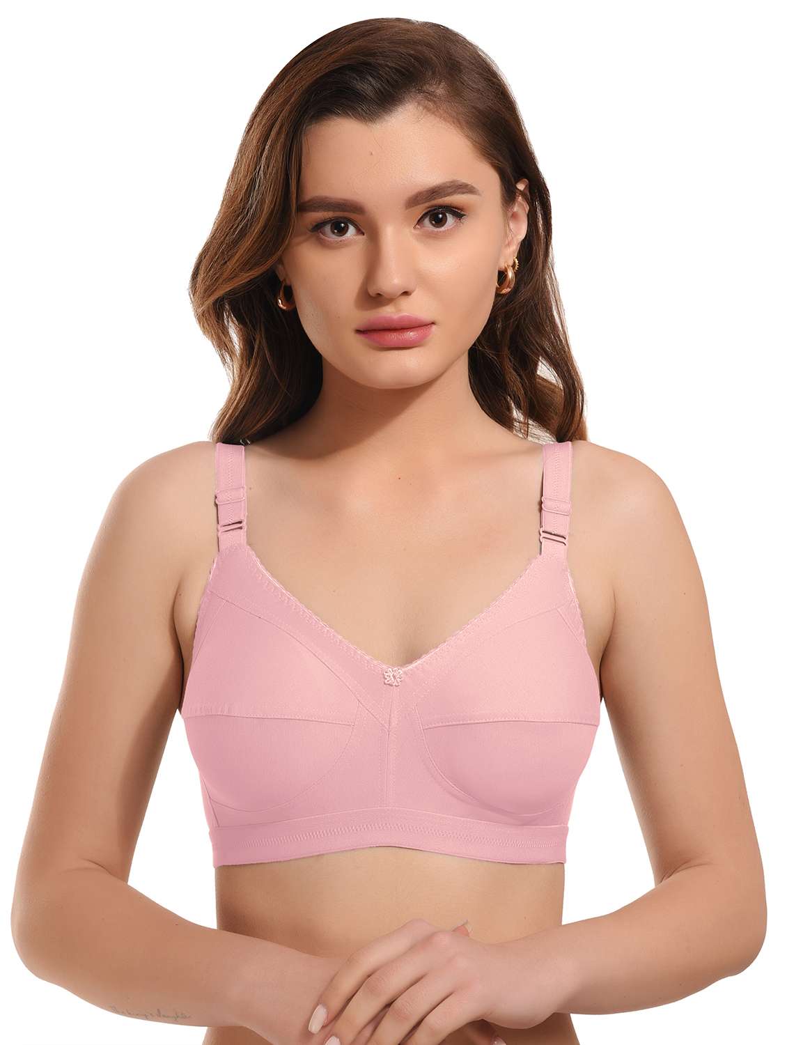 pink hosiery minimizer bra