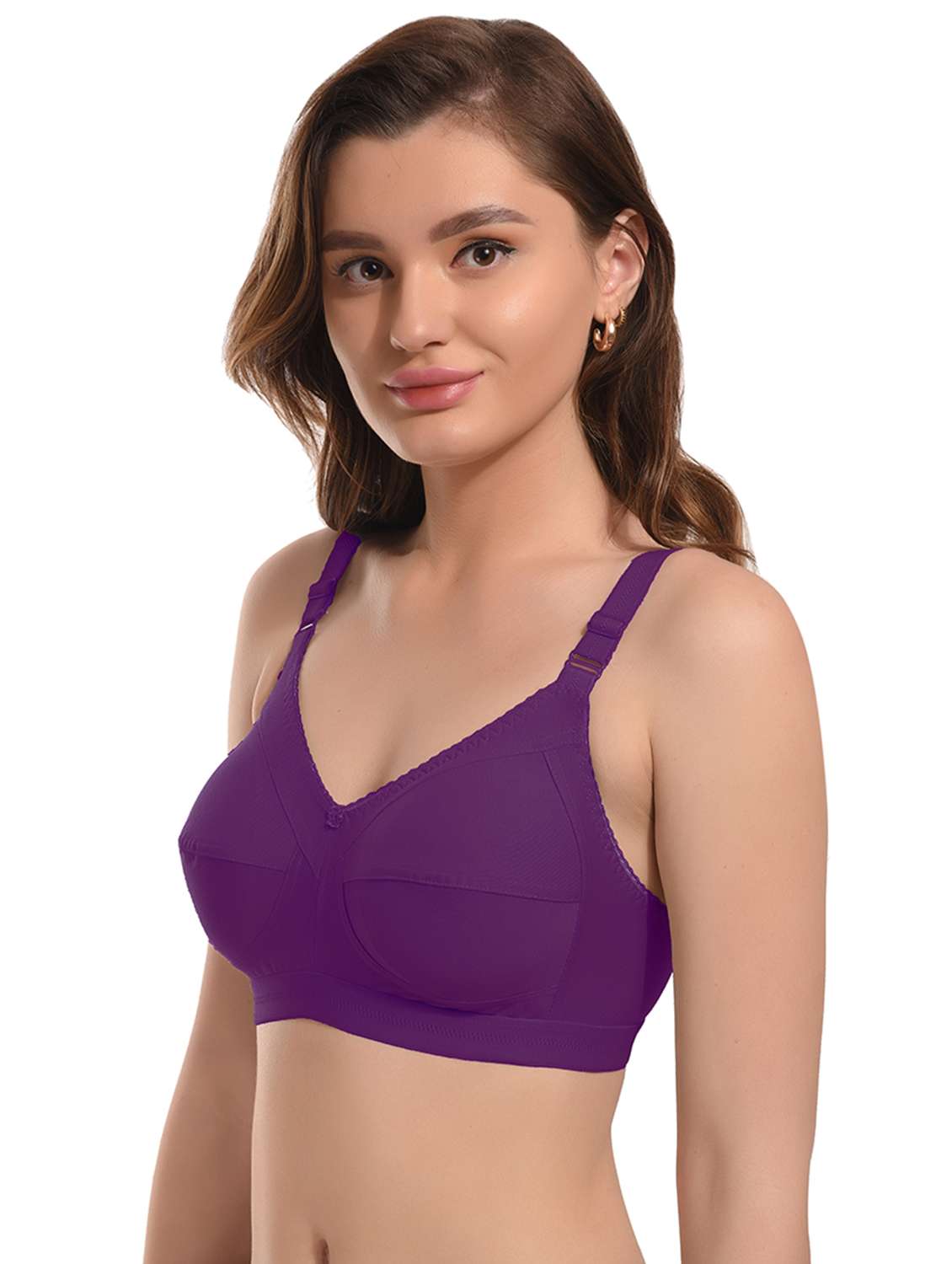 purple hosiery minimizer bra - 21349873 -  Standard Image - 1