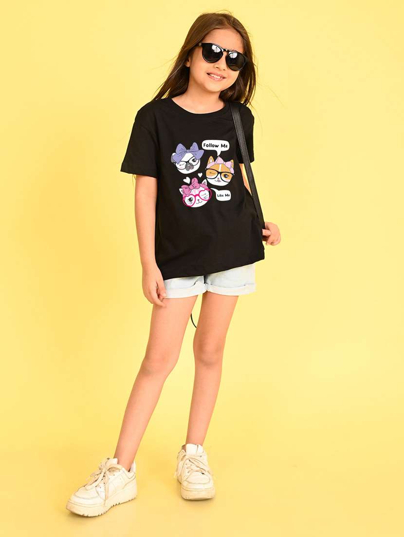 girls front print cotton tee - 21349876 -  Standard Image - 1