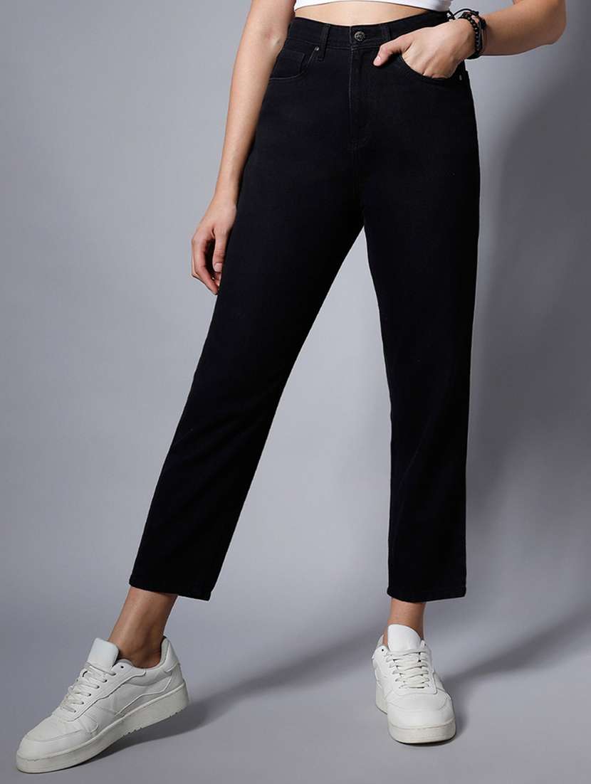 black solid high rise denim jean - 21350192 - Zoom Image - 0