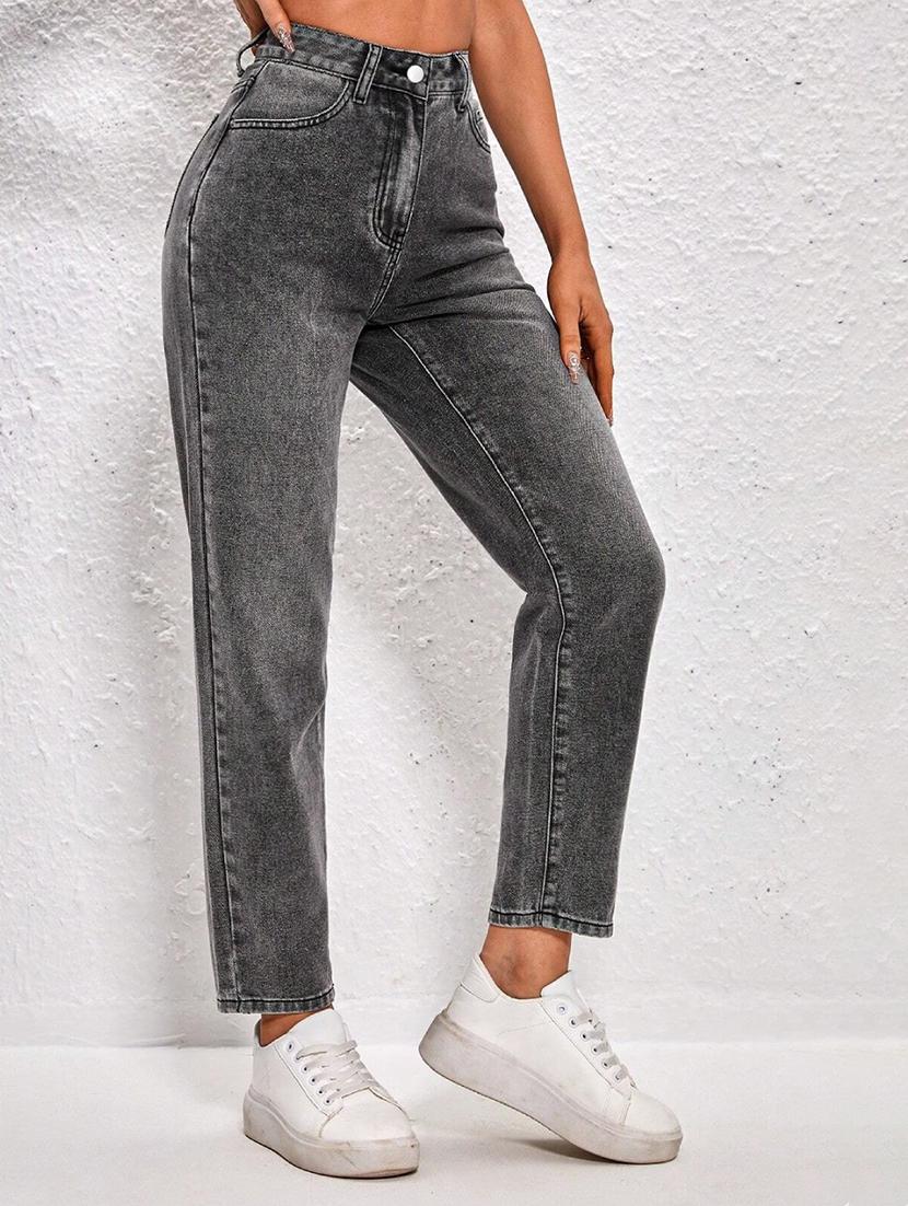 grey high rise ankle length denim jean - 21350193 - Standard Image - 1