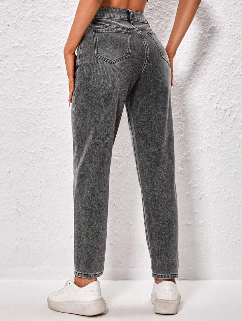 grey high rise ankle length denim jean - 21350193 - Standard Image - 4