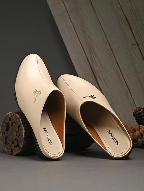women cream solid mule - 21350200 - Standard Image - 0